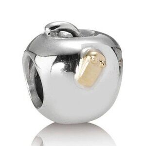 Pandora Retired Sterling Silver Apple Bead with 14K Gold Worm - 790168